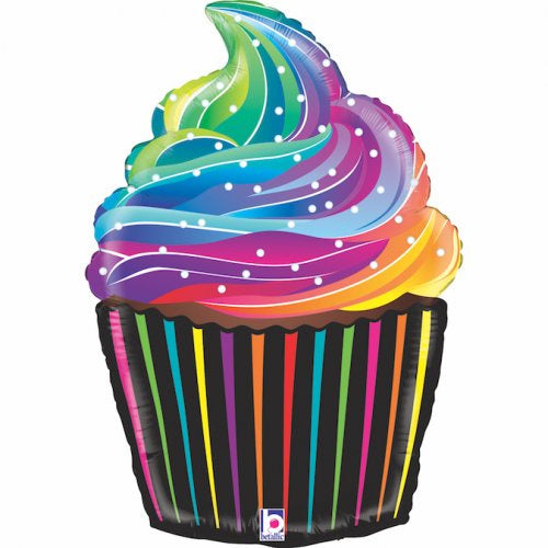 27" Rainbow Cupcake Shape